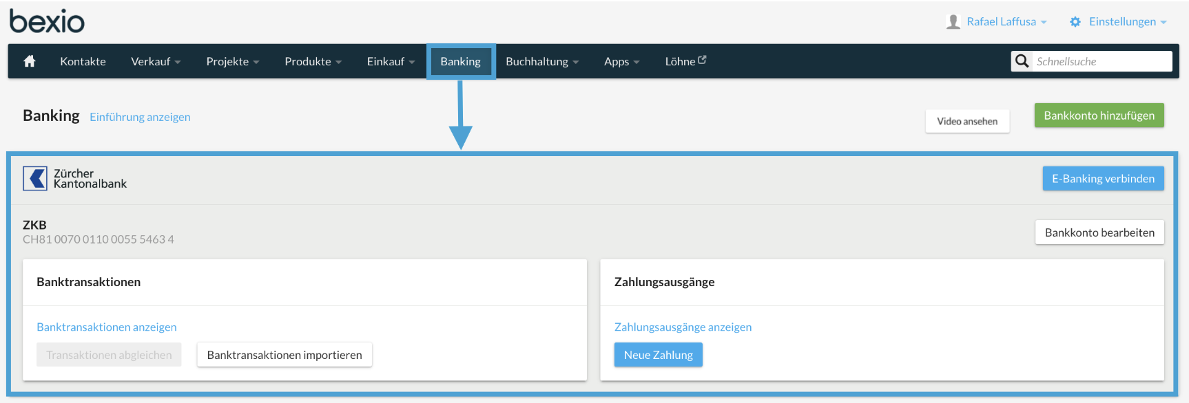 E-Banking Verbindung herstellen mit «Zürcher Kantonalbank» (bLink)